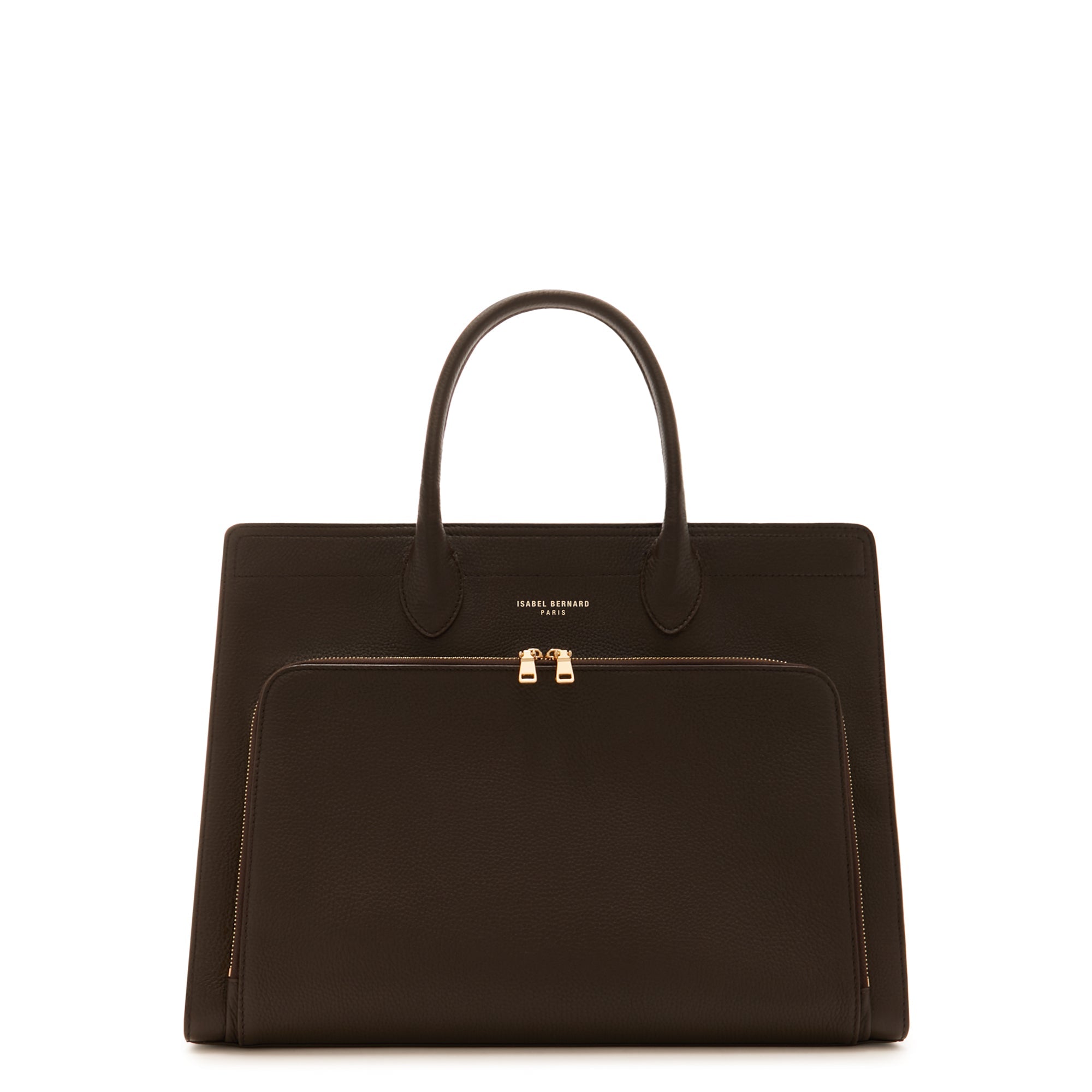 Honoré Nadine brown calfskin leather handbag with 16.4 inch laptop pocket