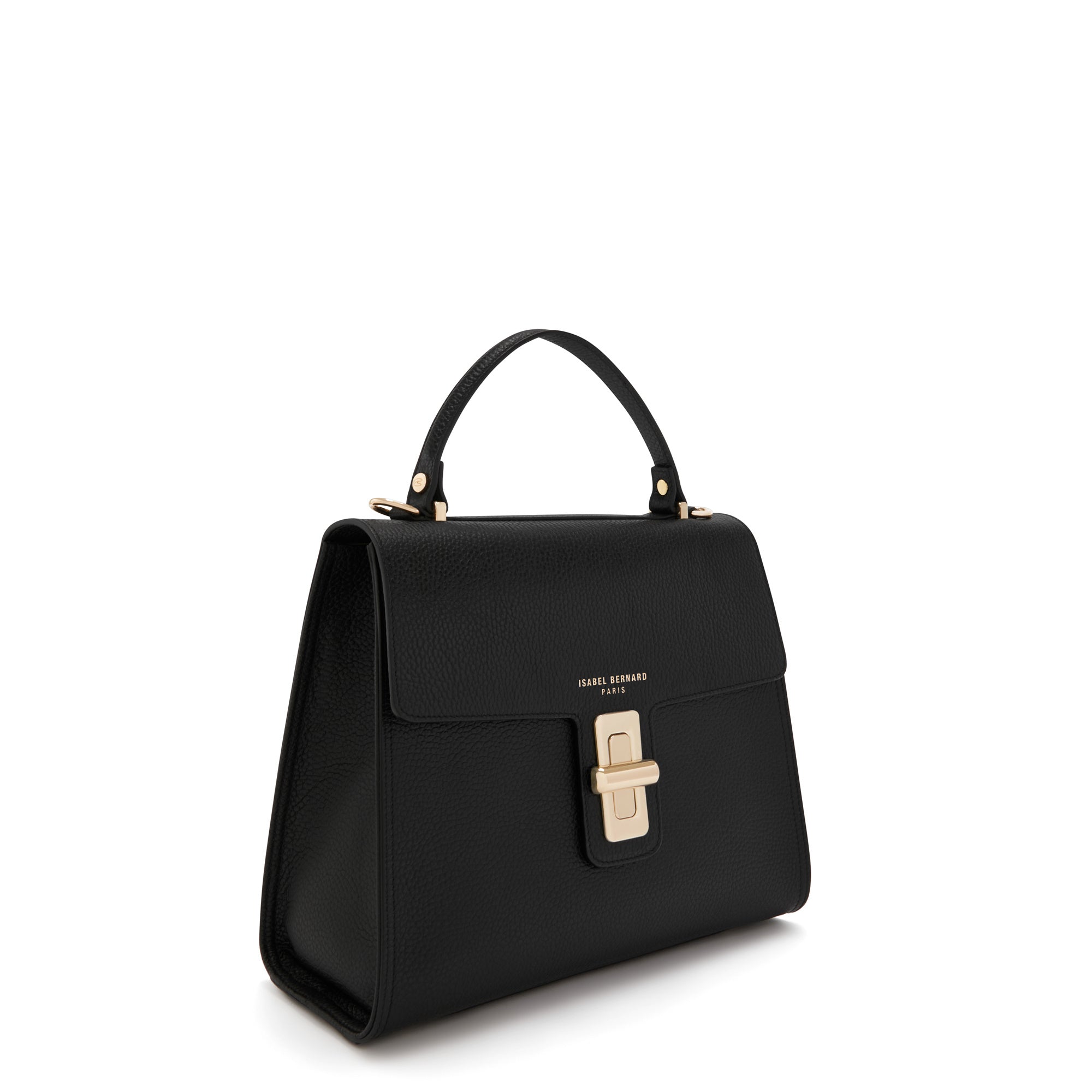 Femme Forte Simone Midi black leather handbag calfskin leather