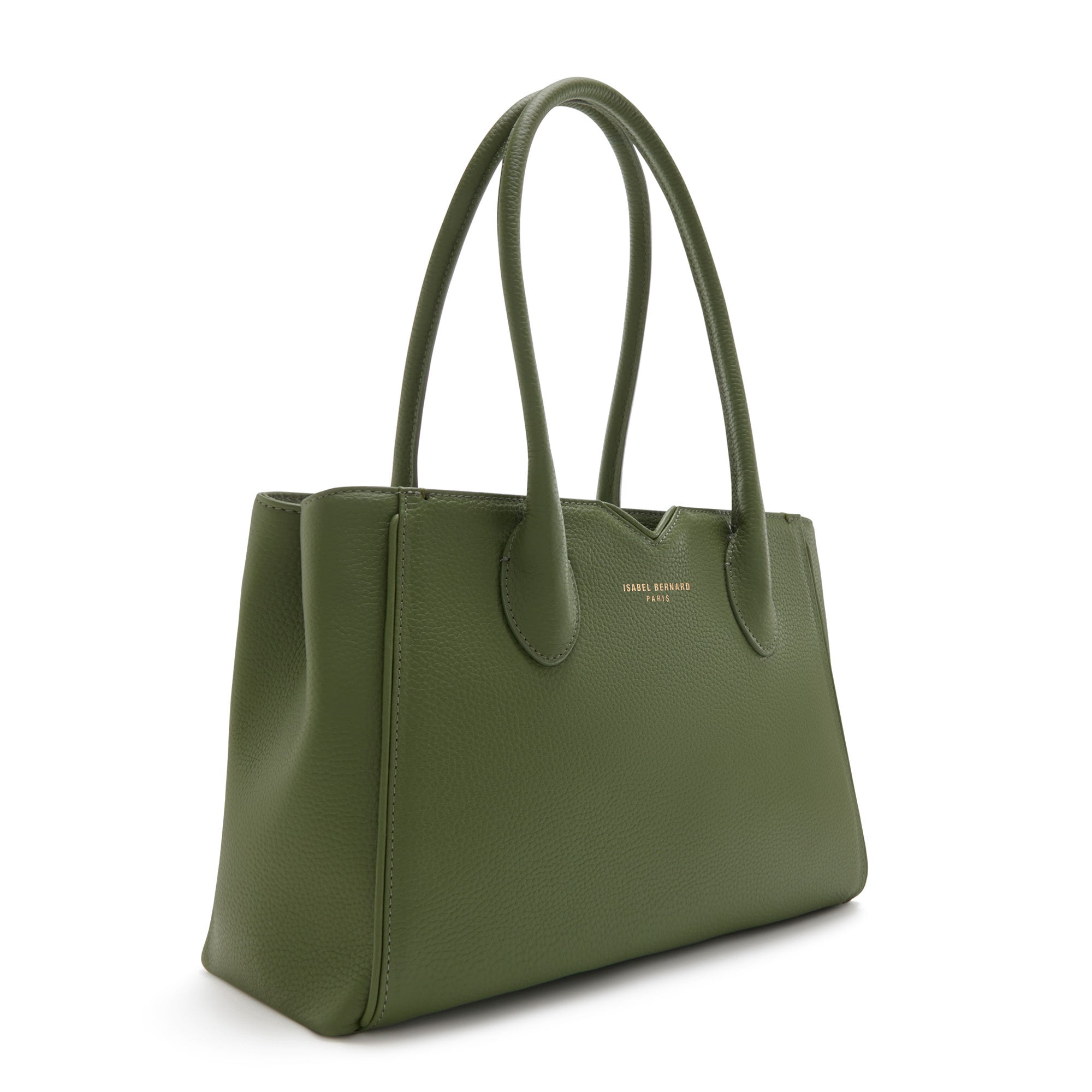 Cadeau d'Isabel green calfskin leather handbag and wallet set