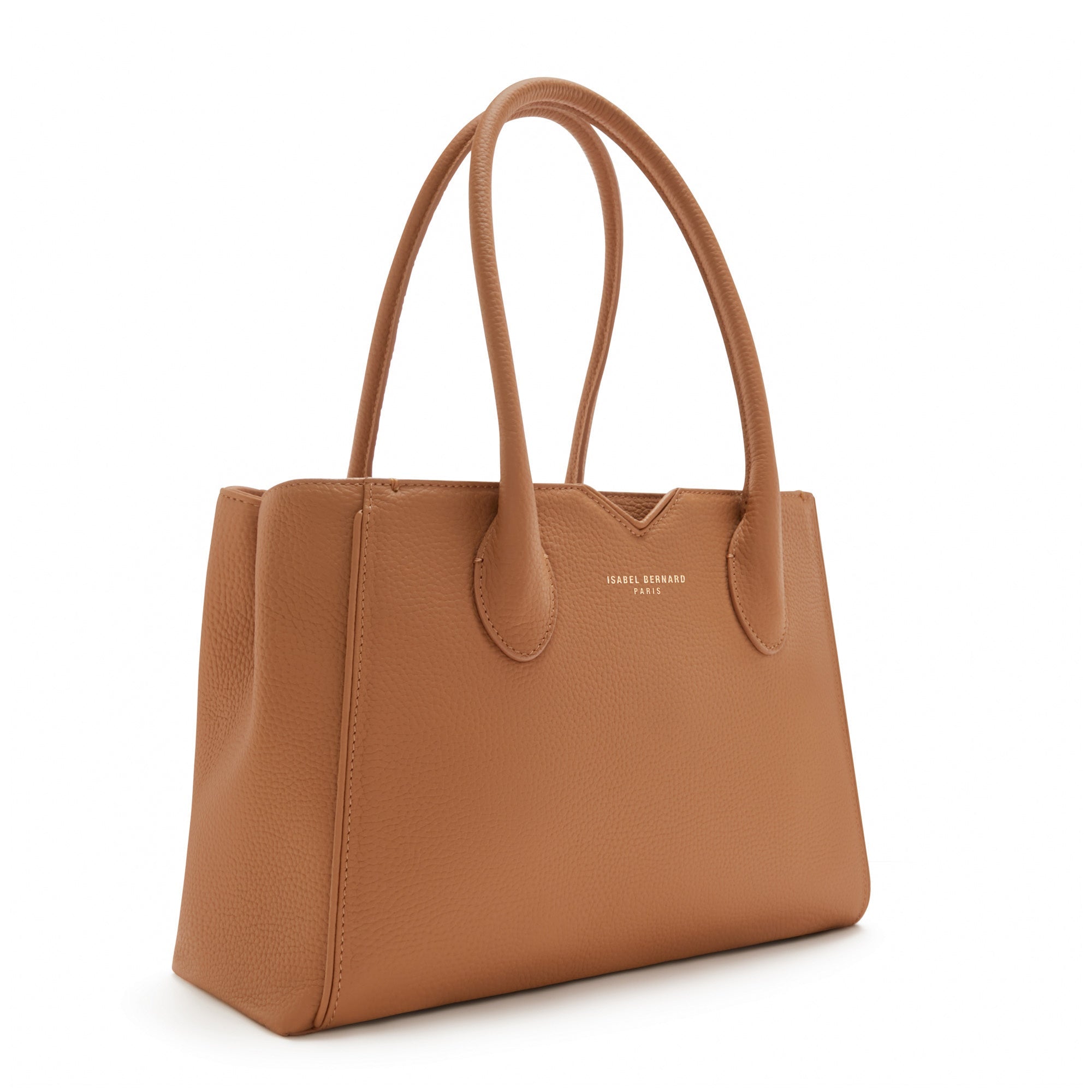 Cadeau d'Isabel camel calfskin leather handbag and wallet set