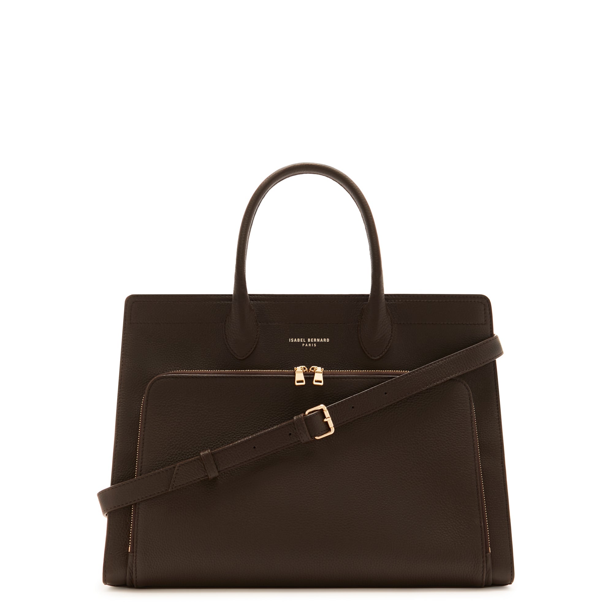 Honoré Nadine brown calfskin leather handbag with 16.4 inch laptop pocket