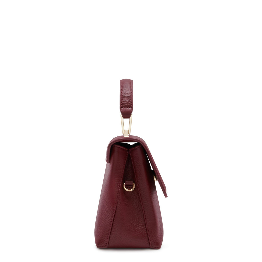 Femme Forte Heline bordeaux red calfskin leather handbag