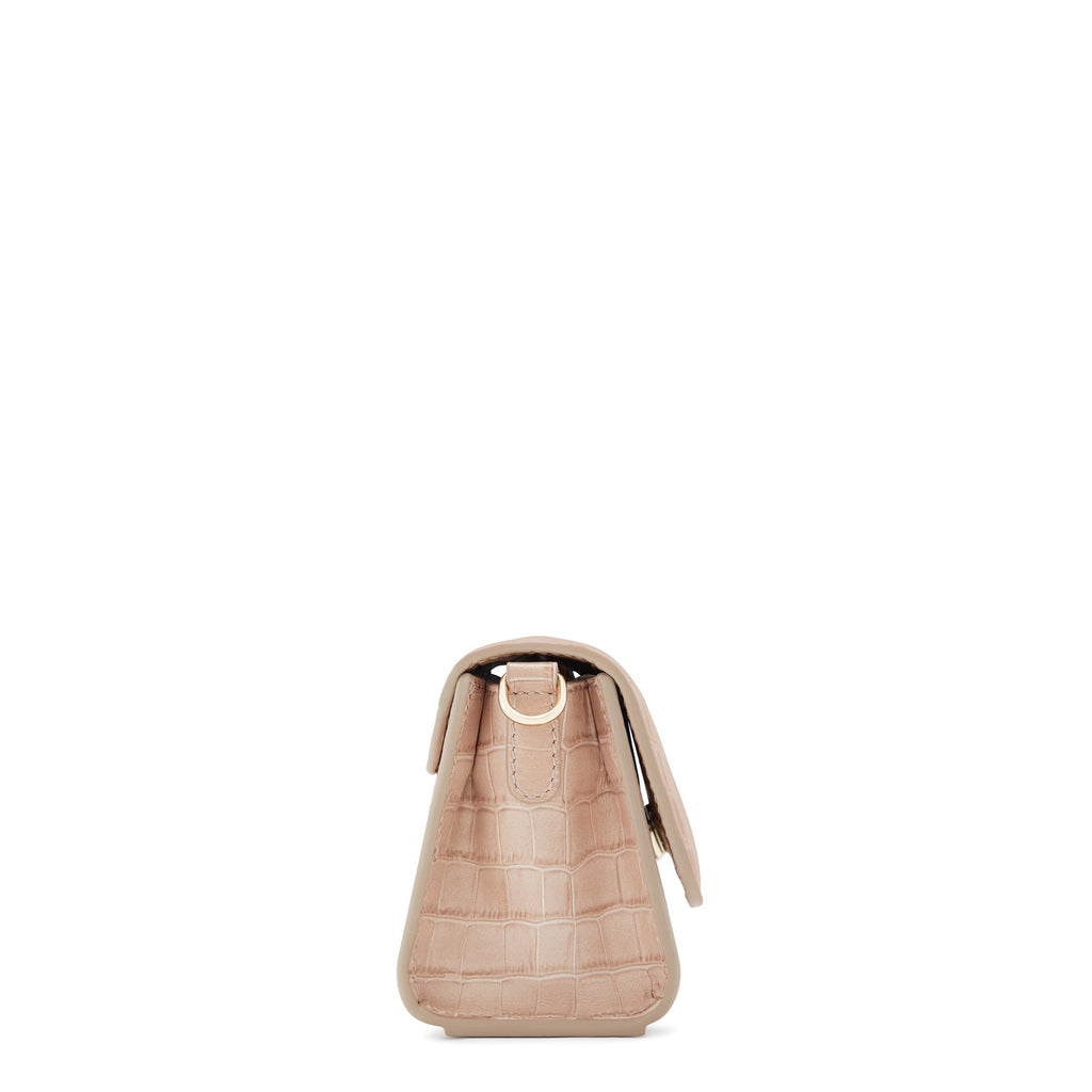 Femme Forte Kim croco beige calfskin leather crossbody bag