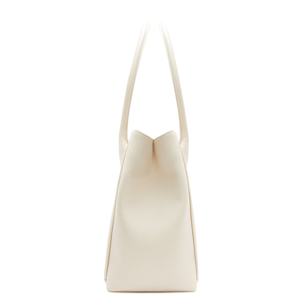 Cadeau d'Isabel cream calfskin leather handbag and wallet set