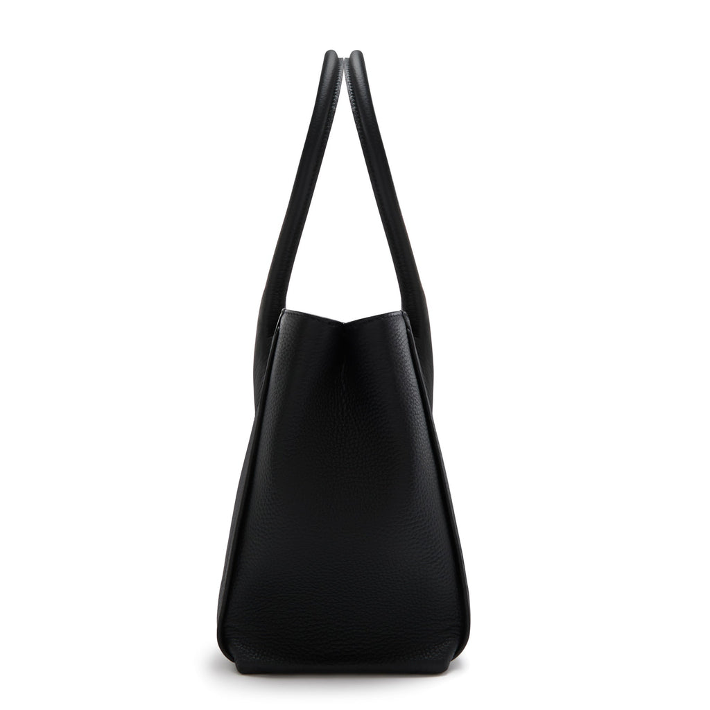 Cadeau d'Isabel black calfskin leather handbag and wallet set