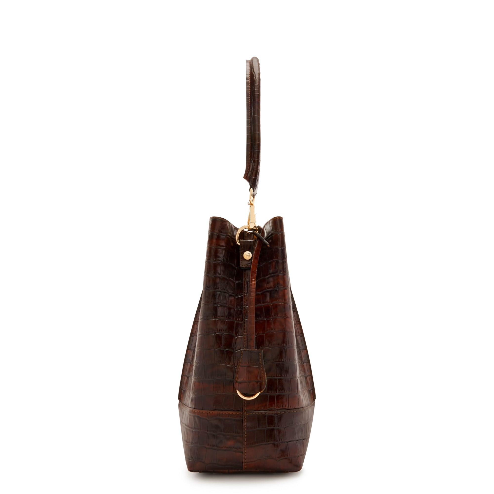 Femme Forte Macie croco brown calfskin leather handbag