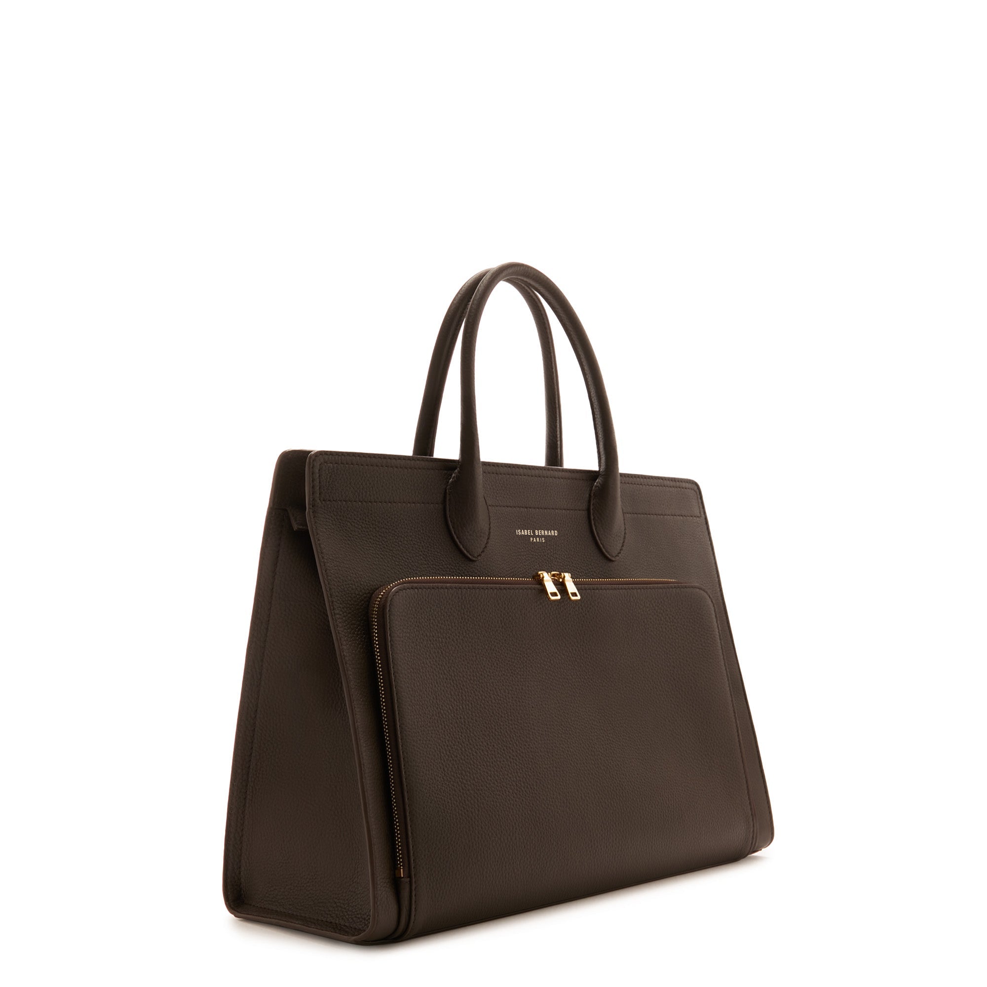 Honoré Nadine brown calfskin leather handbag with 16.4 inch laptop pocket