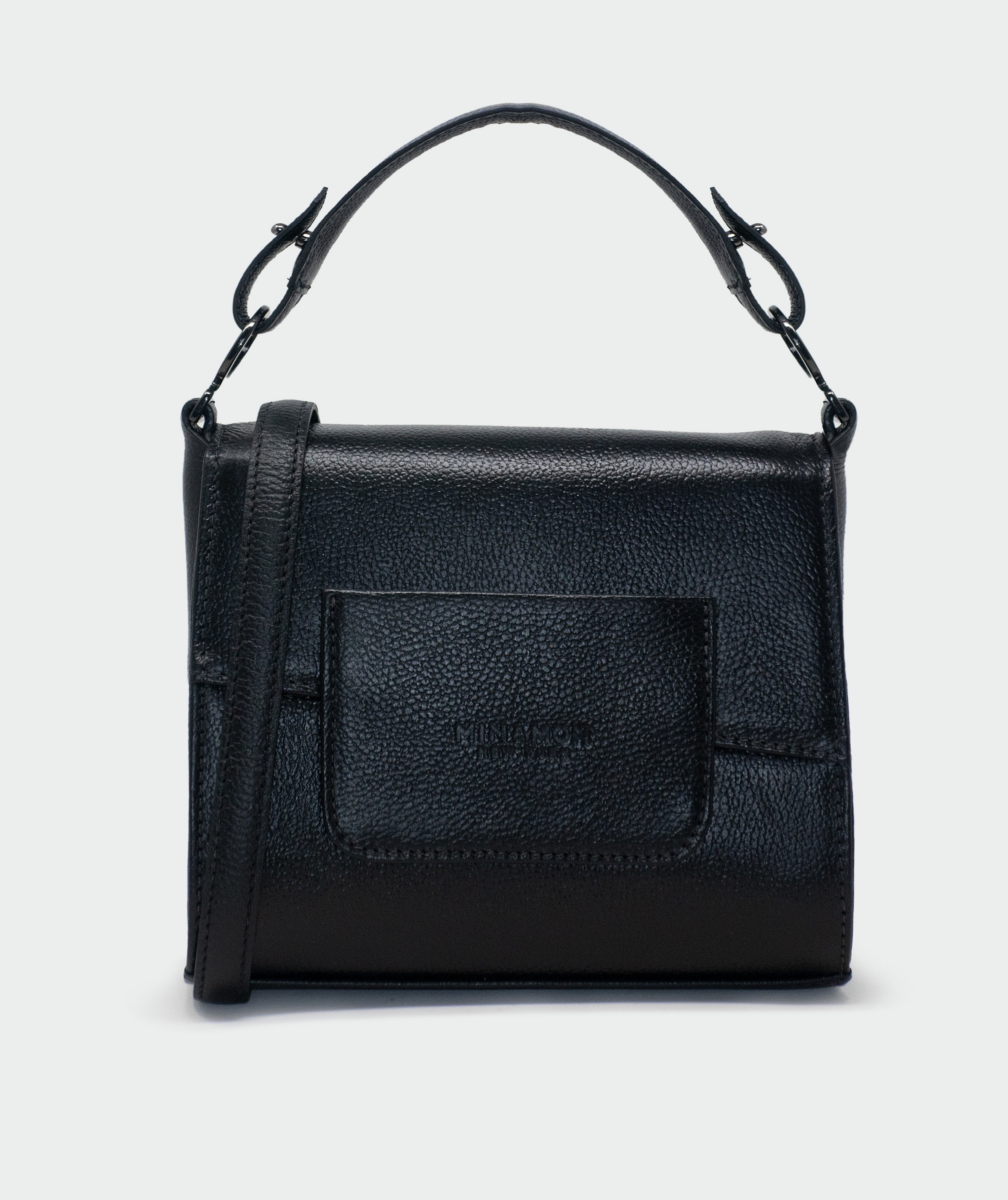 Anastasio Micro Crossbody Handbag Black Leather - All Over Eyes Embroidery