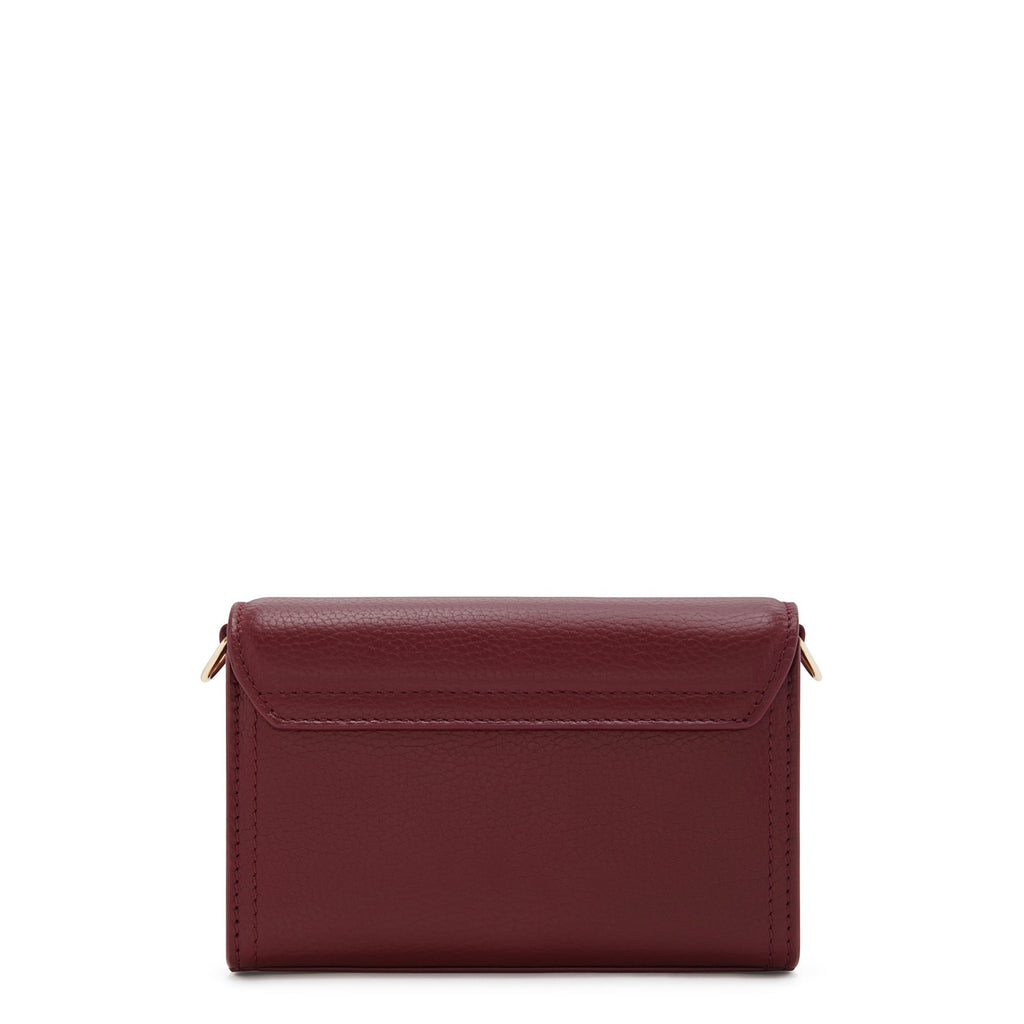 Femme Forte Kim bordeaux red calfskin leather crossbody bag