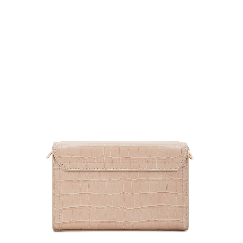 Femme Forte Kim croco beige calfskin leather crossbody bag