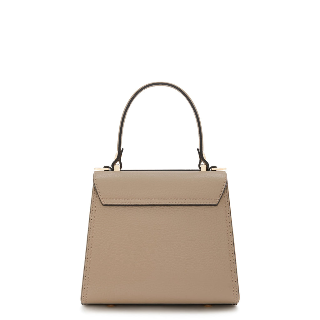 Femme Forte Simone Mini taupe leather handbag calfskin leather