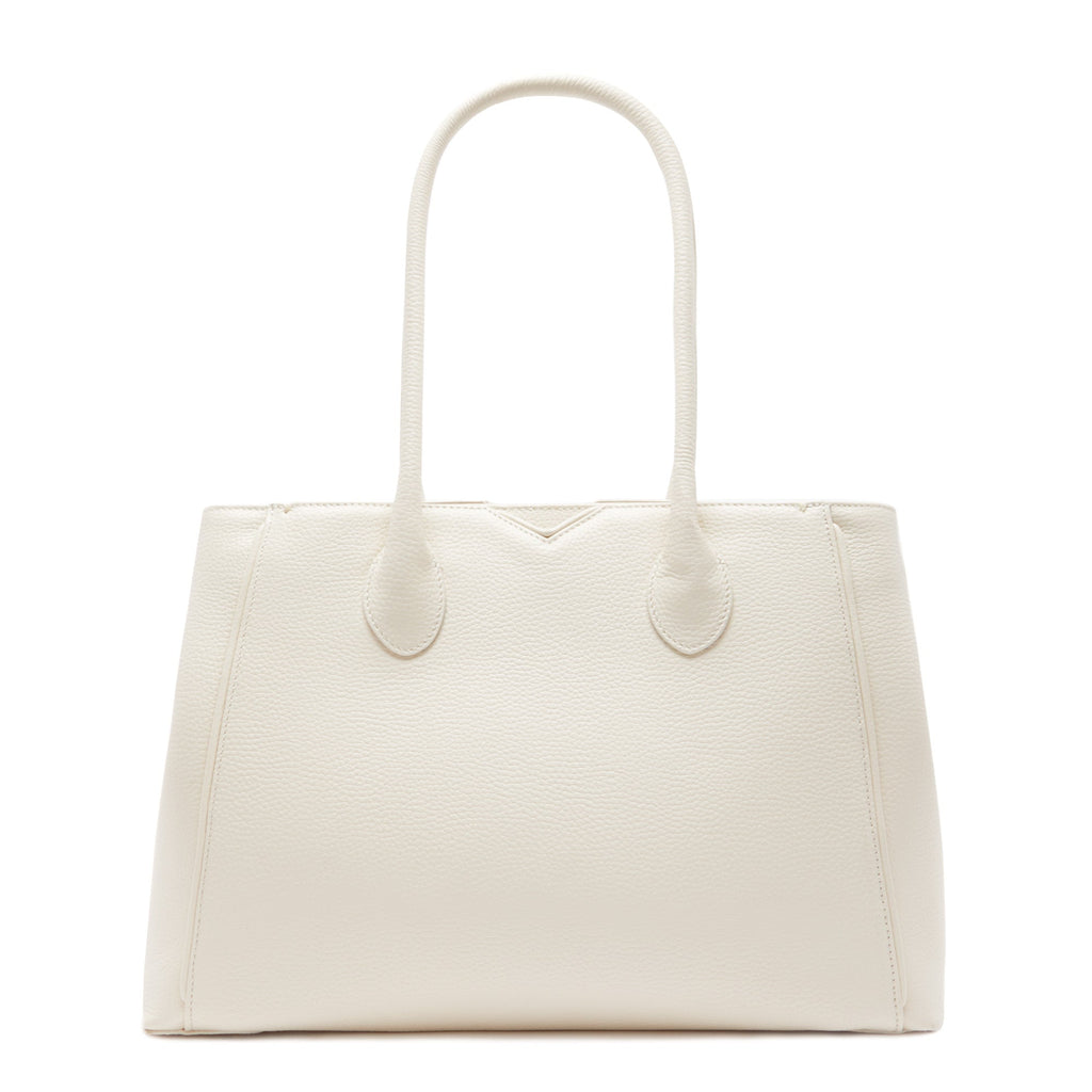 Cadeau d'Isabel cream calfskin leather handbag and wallet set