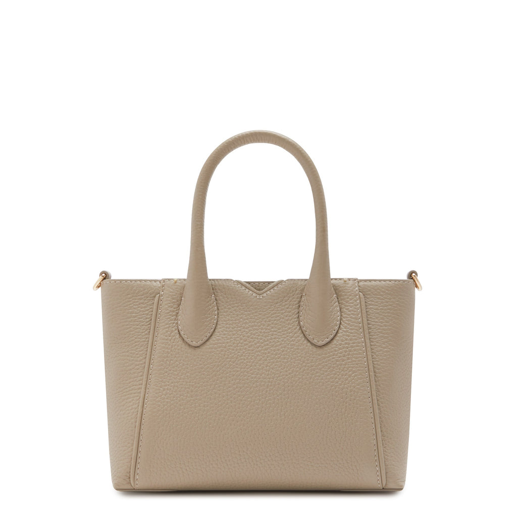 Honoré Cloe Mini taupe calfskin leather handbag