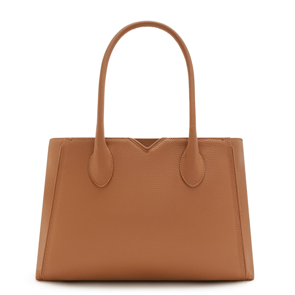 Cadeau d'Isabel camel calfskin leather handbag and wallet set