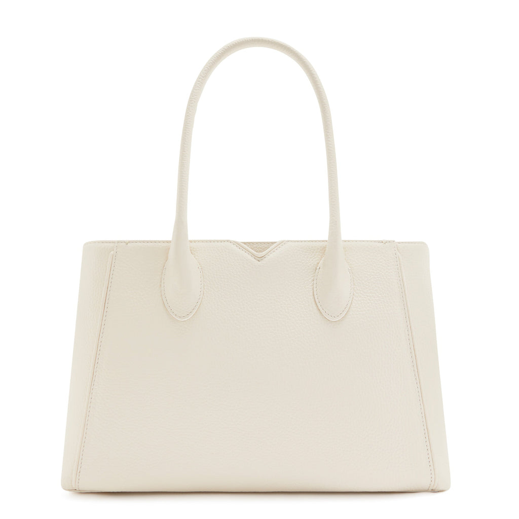 Cadeau d'Isabel cream calfskin leather handbag and wallet set
