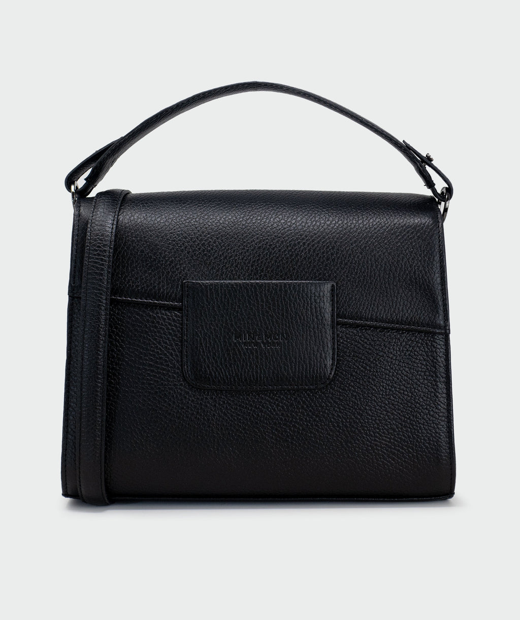 Anastasio Medium Crossbody Handbag Black Leather - All Over Eyes Embroidery