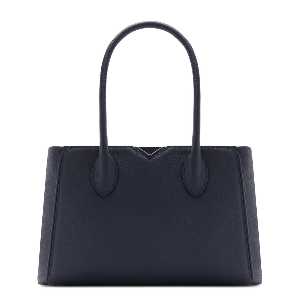 Honoré Cloe Midi blue calfskin leather handbag