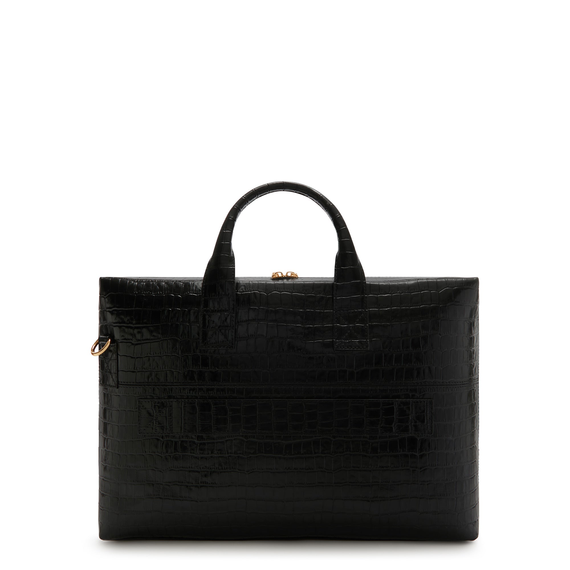 Honoré Anique croco black leather handbag with 16.4 inch laptop pocket