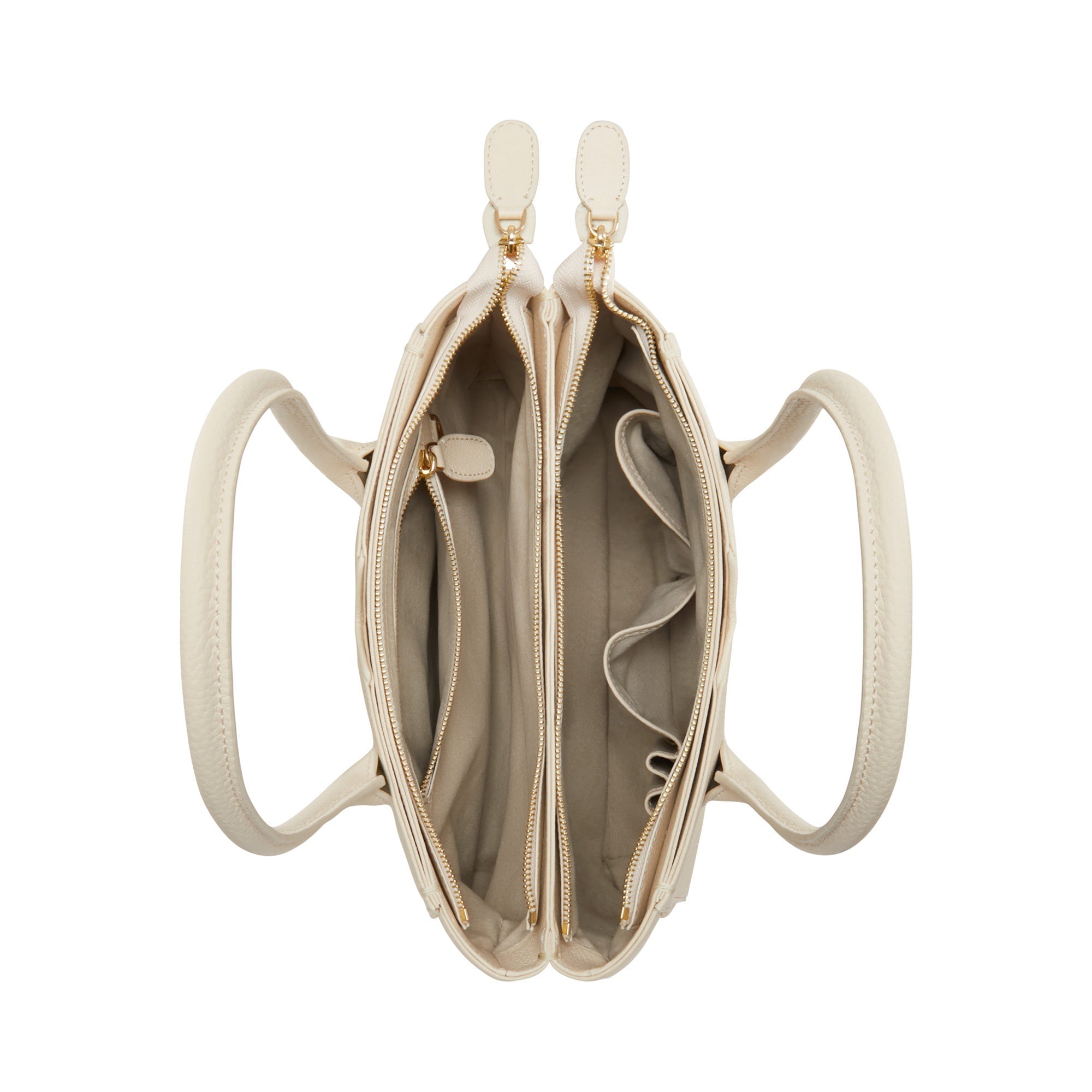 Cadeau d'Isabel cream calfskin leather handbag and wallet set