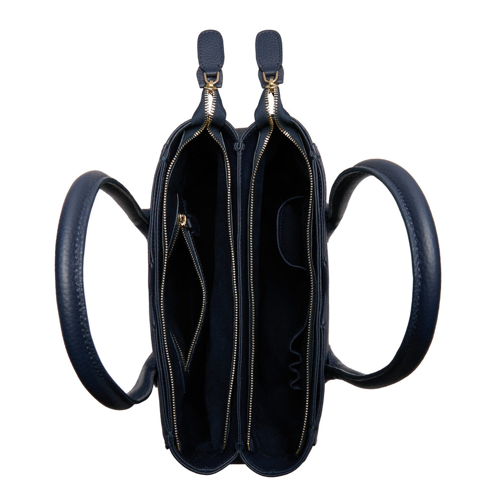Honoré Cloe blue calfskin leather handbag