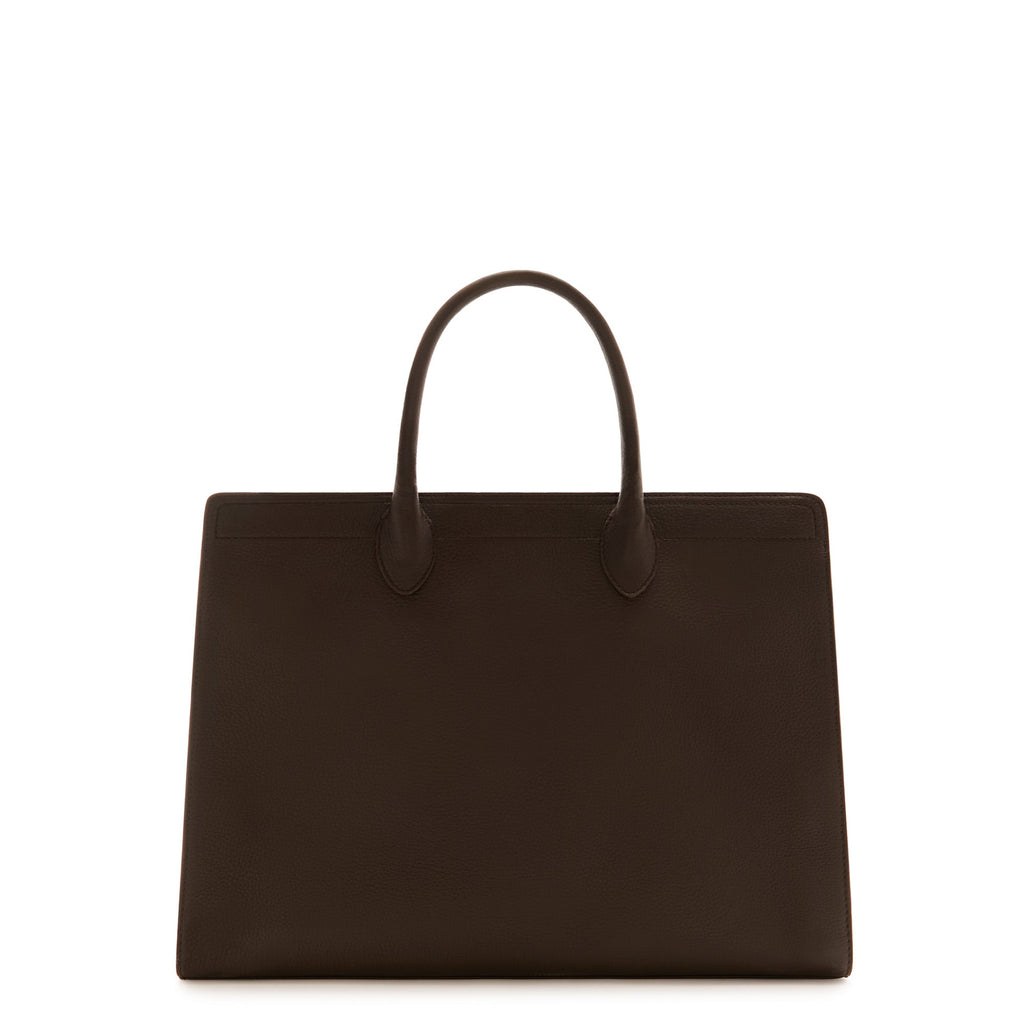 Honoré Nadine brown calfskin leather handbag with 16.4 inch laptop pocket
