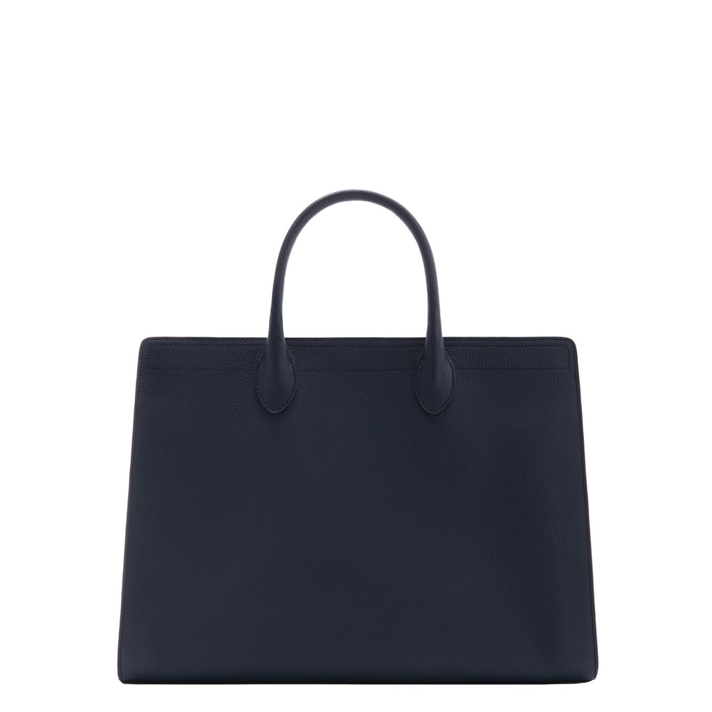 Honoré Nadine blue calfskin leather handbag with 16.4 inch laptop pocket
