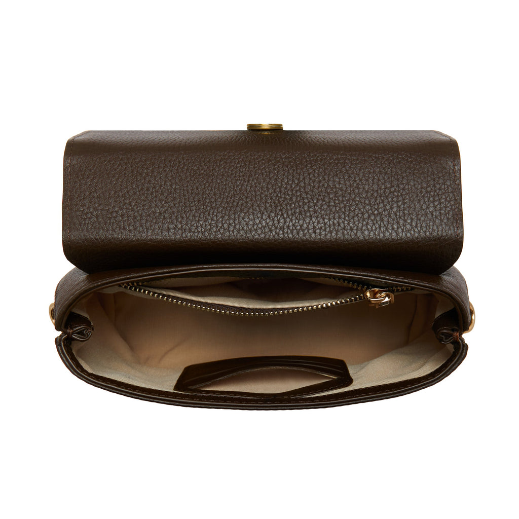 Femme Forte Heline brown calfskin leather handbag