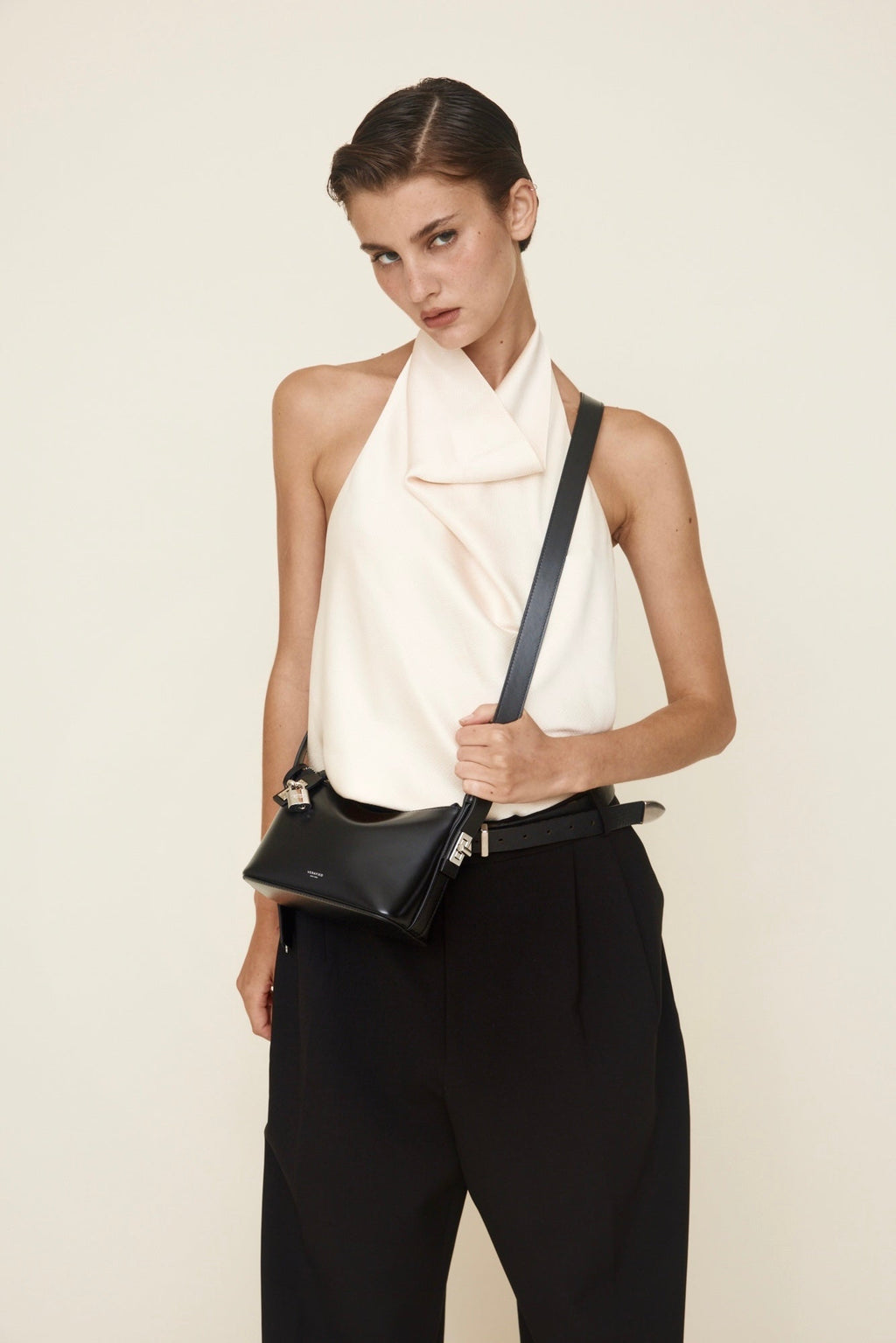 Mini Silver Black Hobo Bag