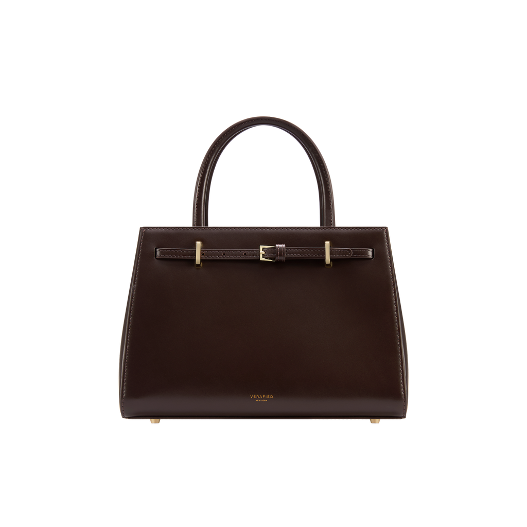 Chocolate Leather Book Tote Bag 25