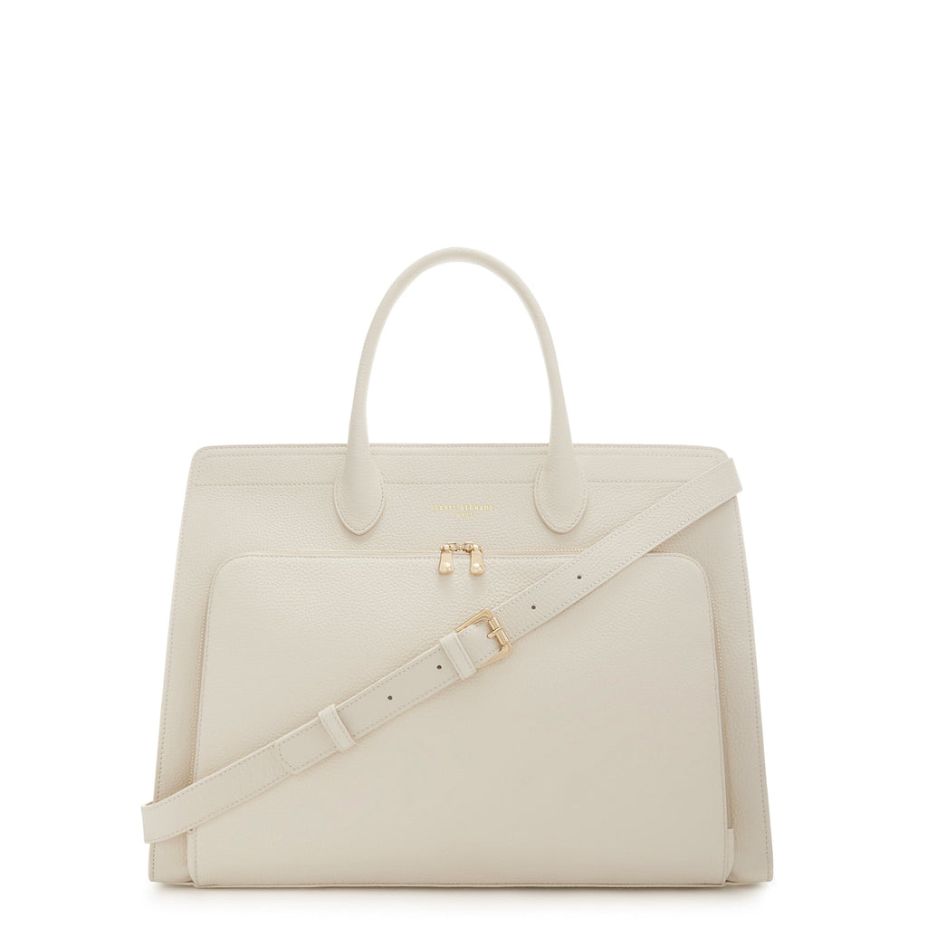 Cadeau d'Isabel cream calfskin leather handbag and wallet set