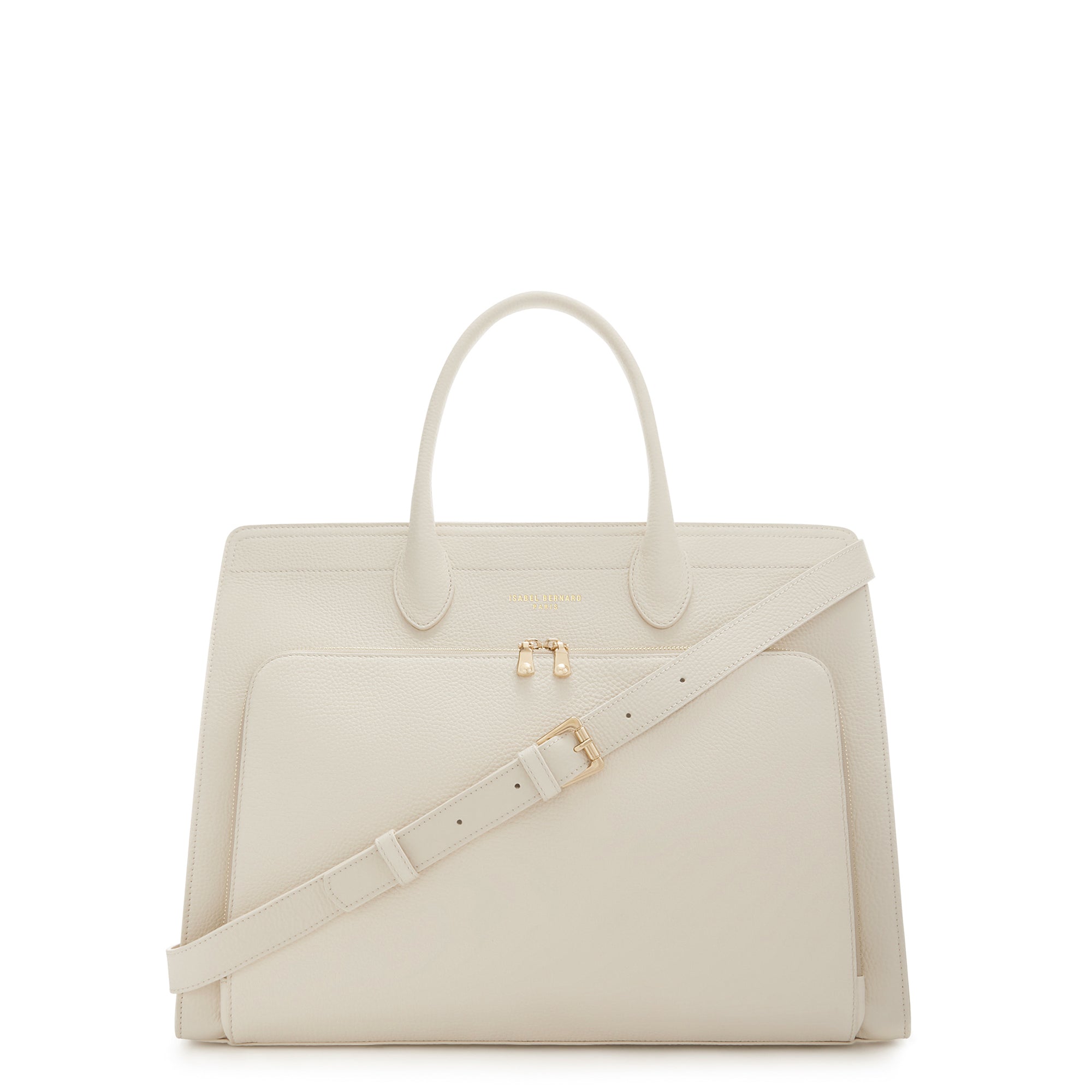 Cadeau d'Isabel cream calfskin leather handbag and wallet set