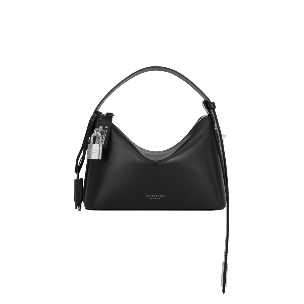 Mini Silver Black Hobo Bag