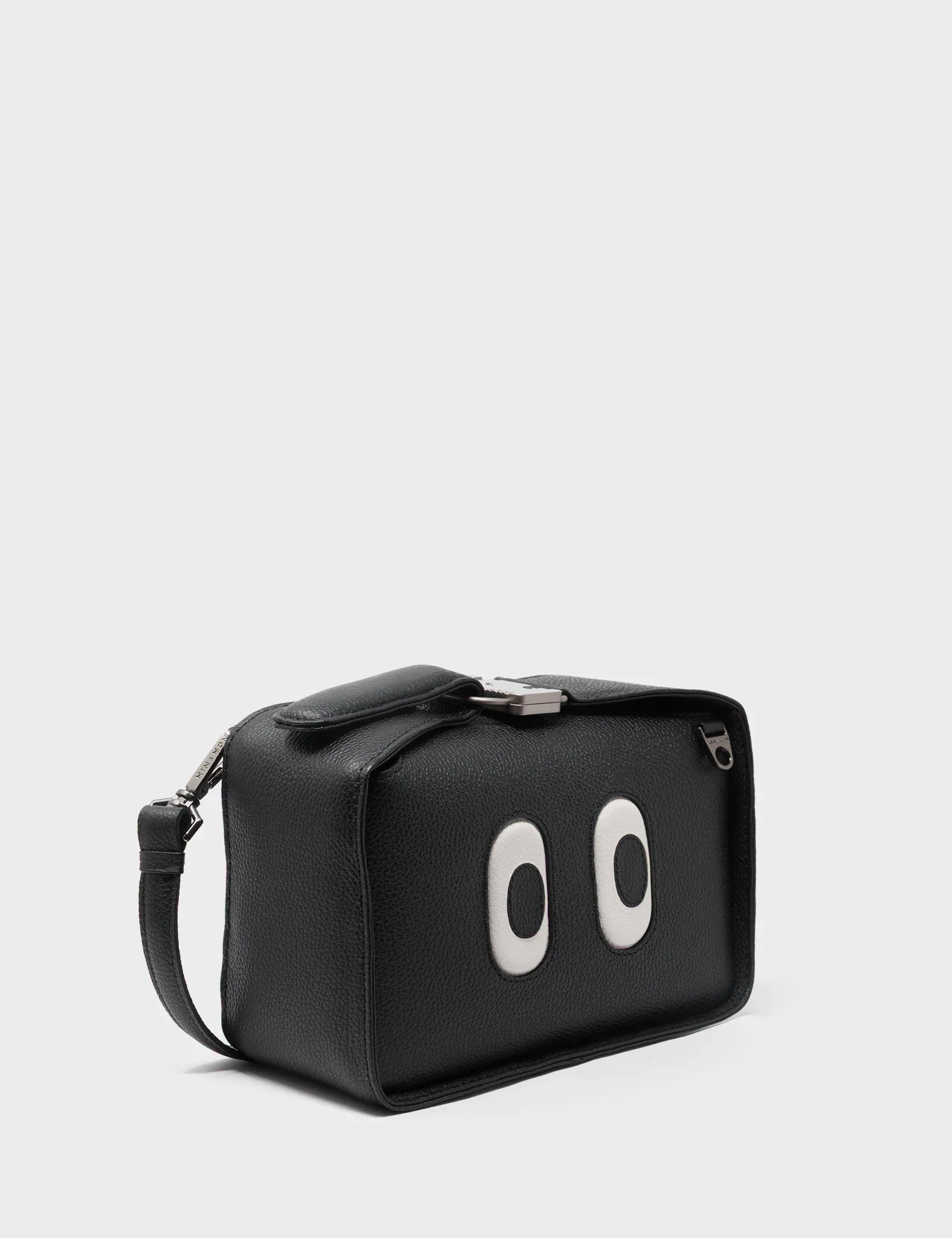 Benji Small Crossbody Black Leather Bag - Look Up 👀