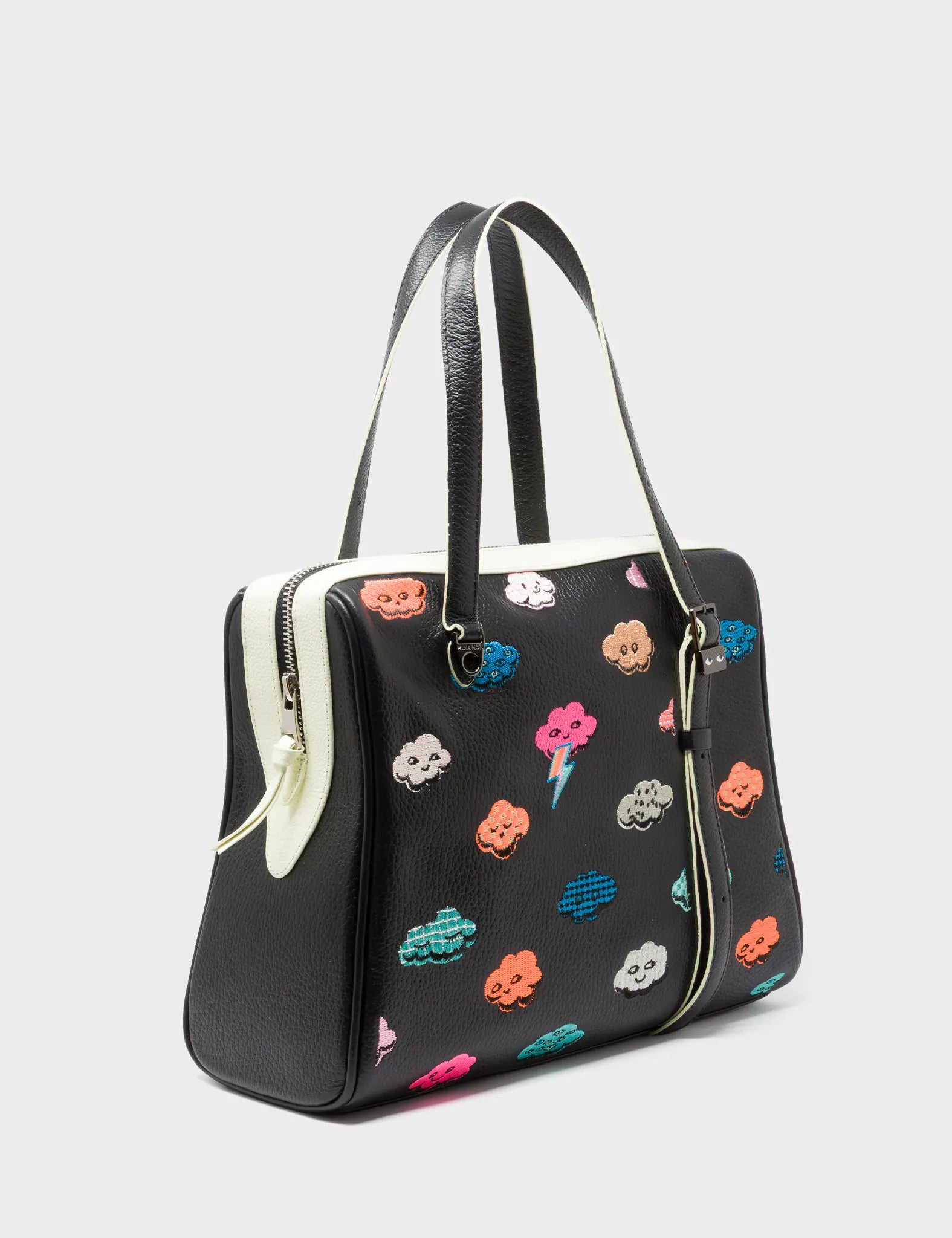 Esther Almond and Black Satchel Bag - Happy Clouds Design