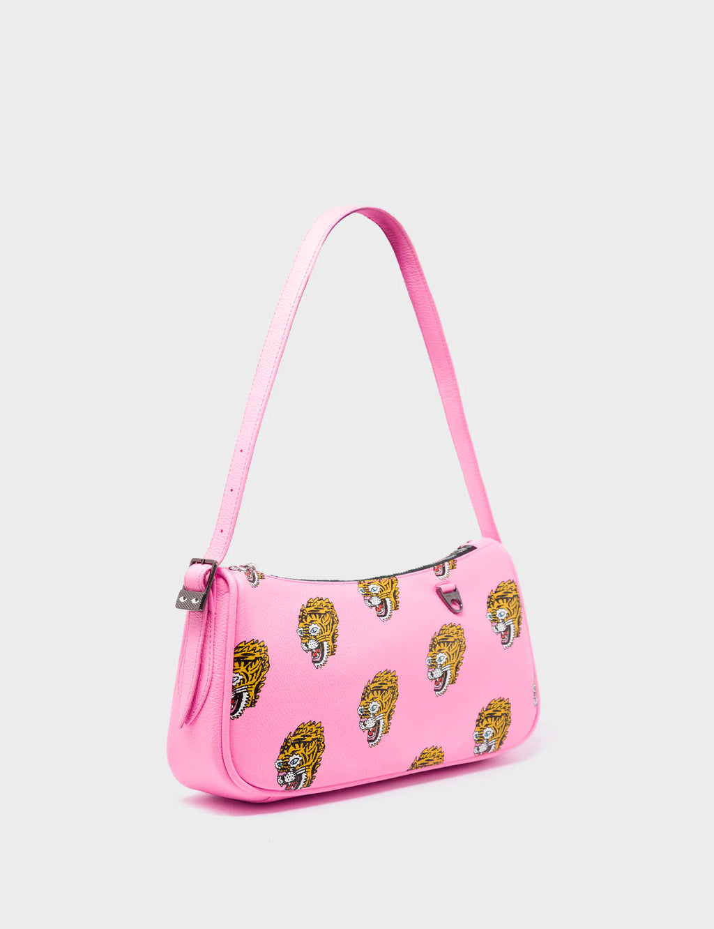 Lucas Hobo Mini Bubblegum Pink Handbag - Blazing Tiger Print