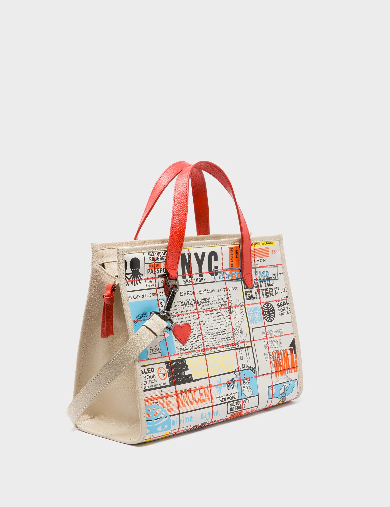 Simon Beige Leather Medium Handbag - Kind Type Design