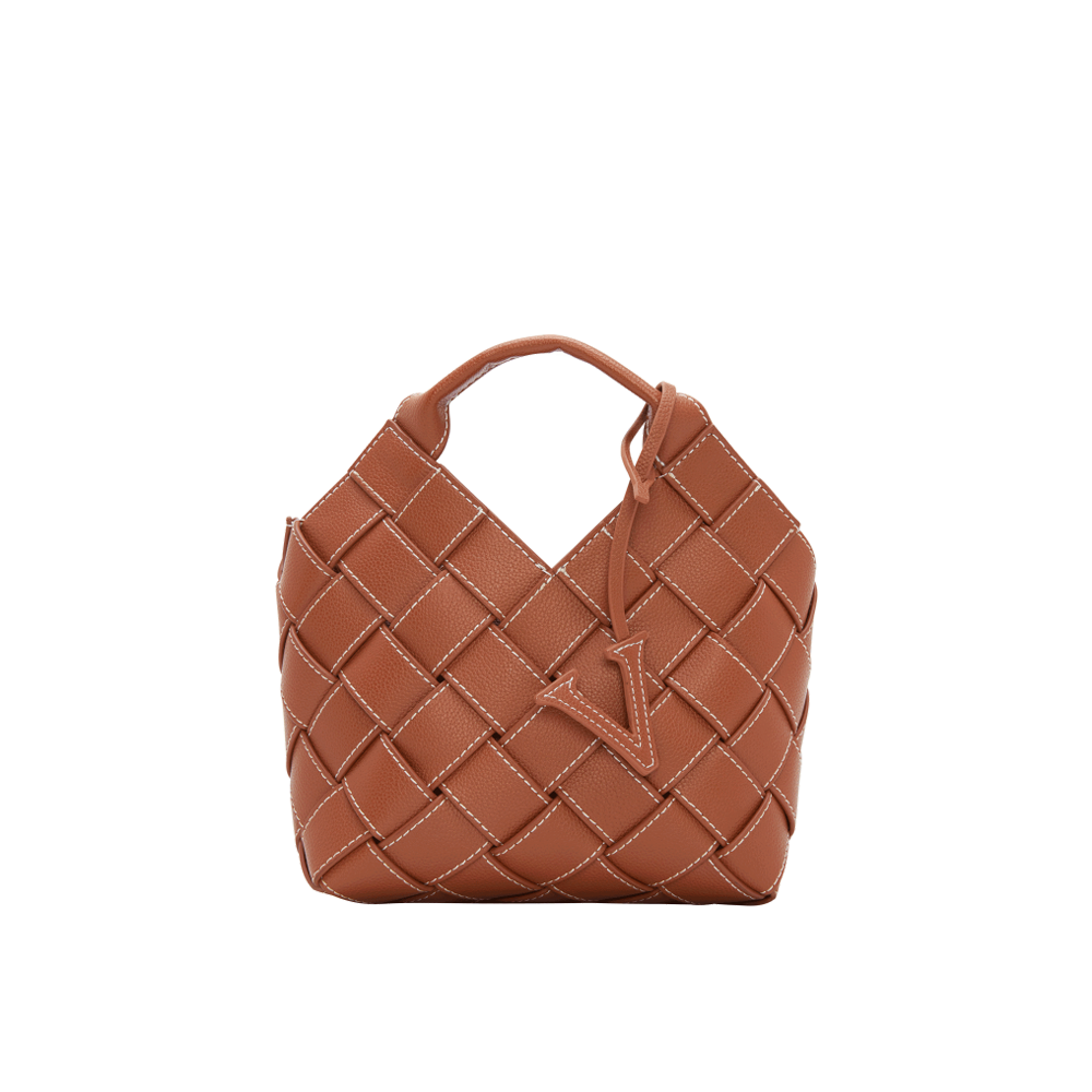 Caramel Woven Basket Bag