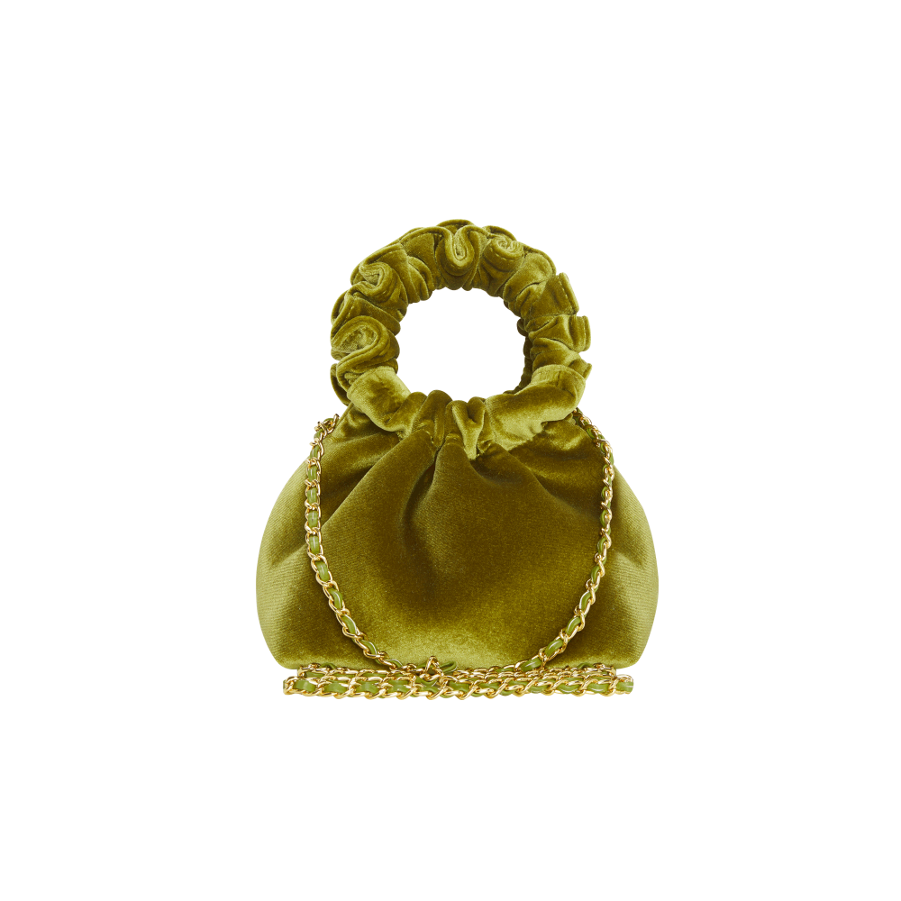 Mini Emerald Velvet Cloud Bag (Final Sale）