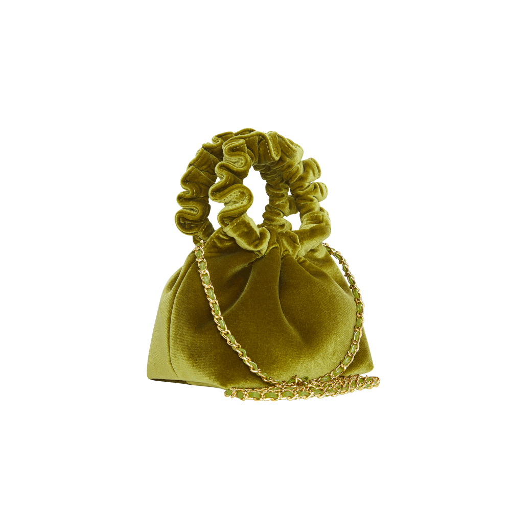 Mini Emerald Velvet Cloud Bag (Final Sale）