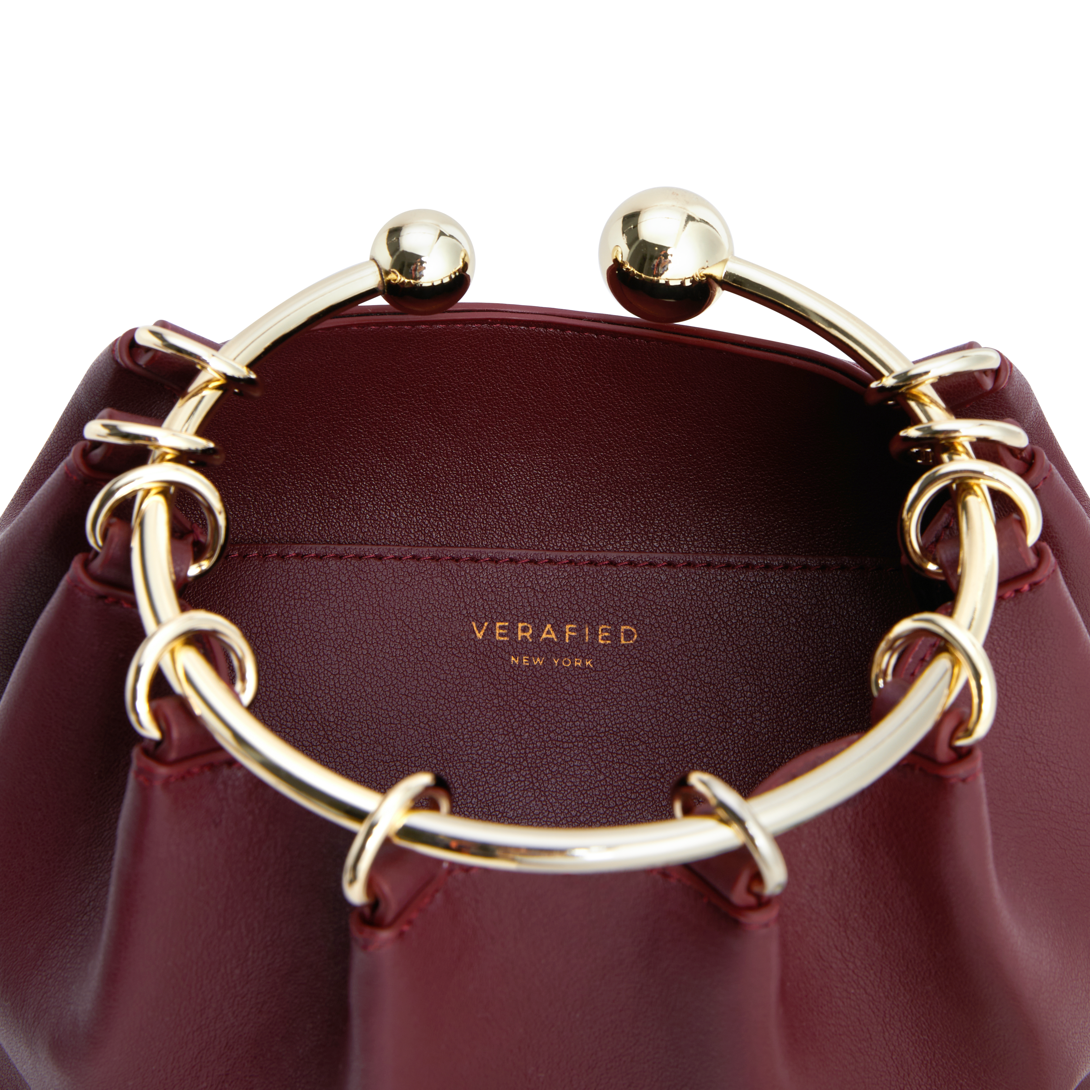 Burgundy Ring Handle Bag