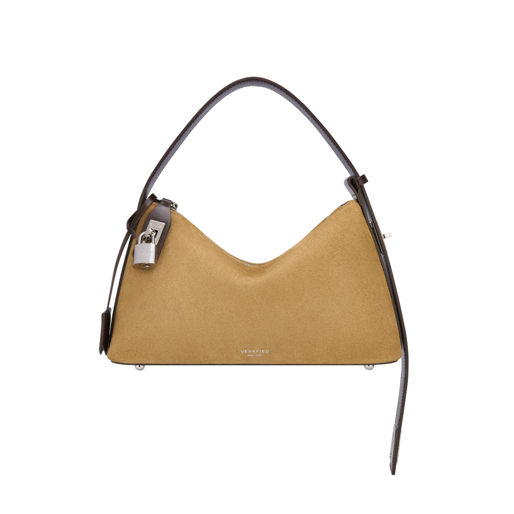 Silver Suede Hobo Bag