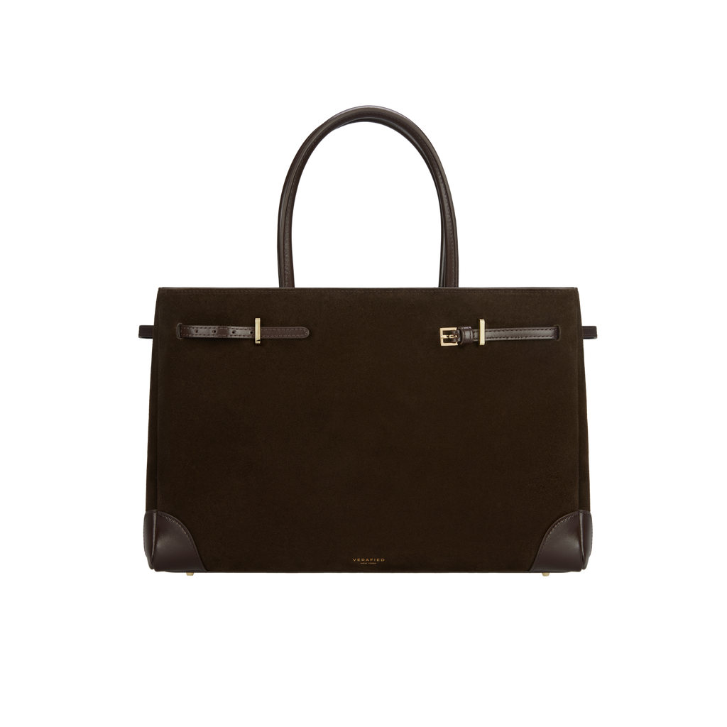 Espresso Suede Book Tote Bag 33 (Pre-Order Only)