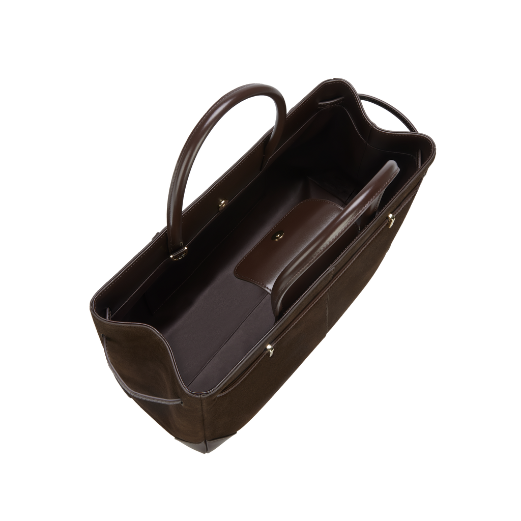 Espresso Suede Book Tote Bag 33 (Pre-Order Only)