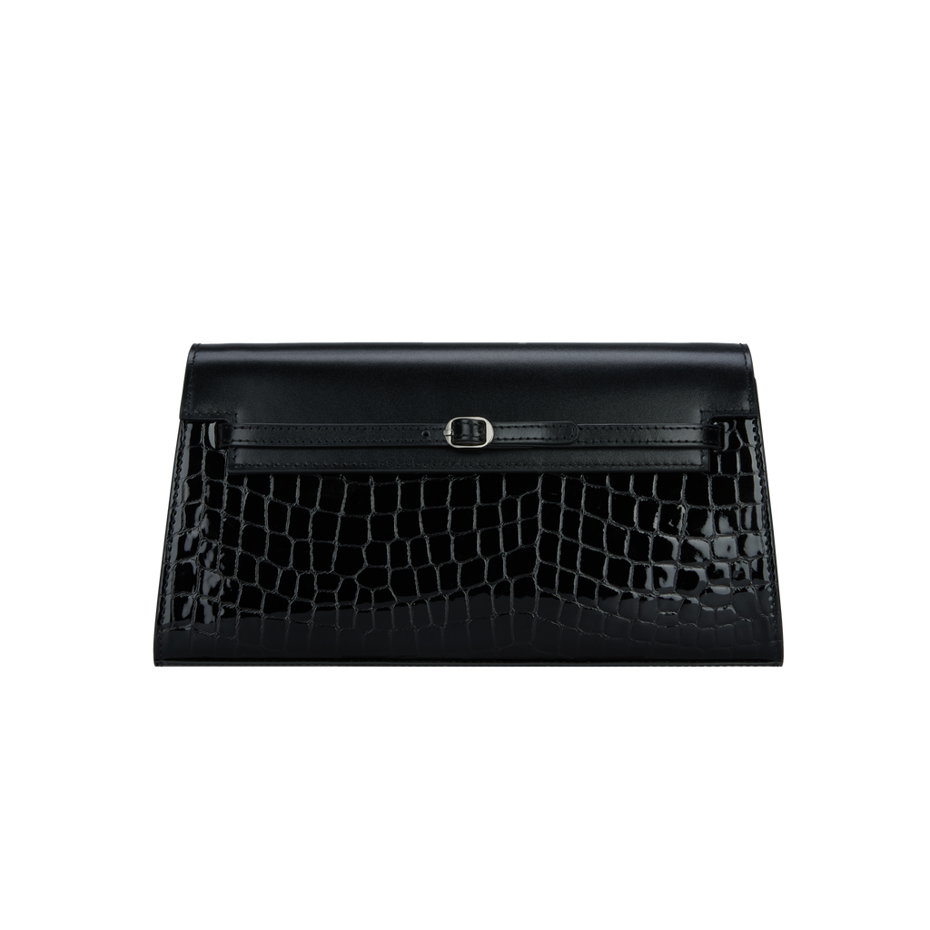 Black Croc Shoulder Bag (Low Stock)