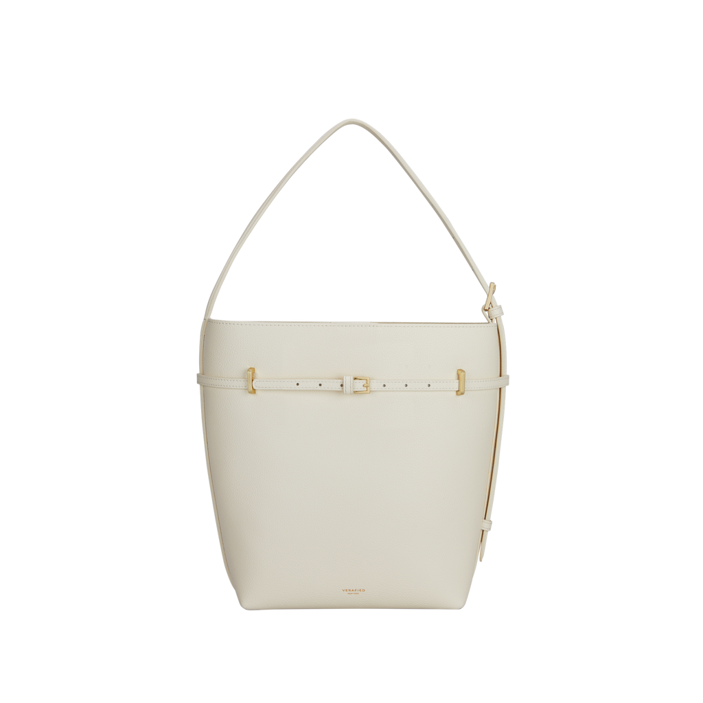 Small Ivory Belted Tote Bag (Final Sale)