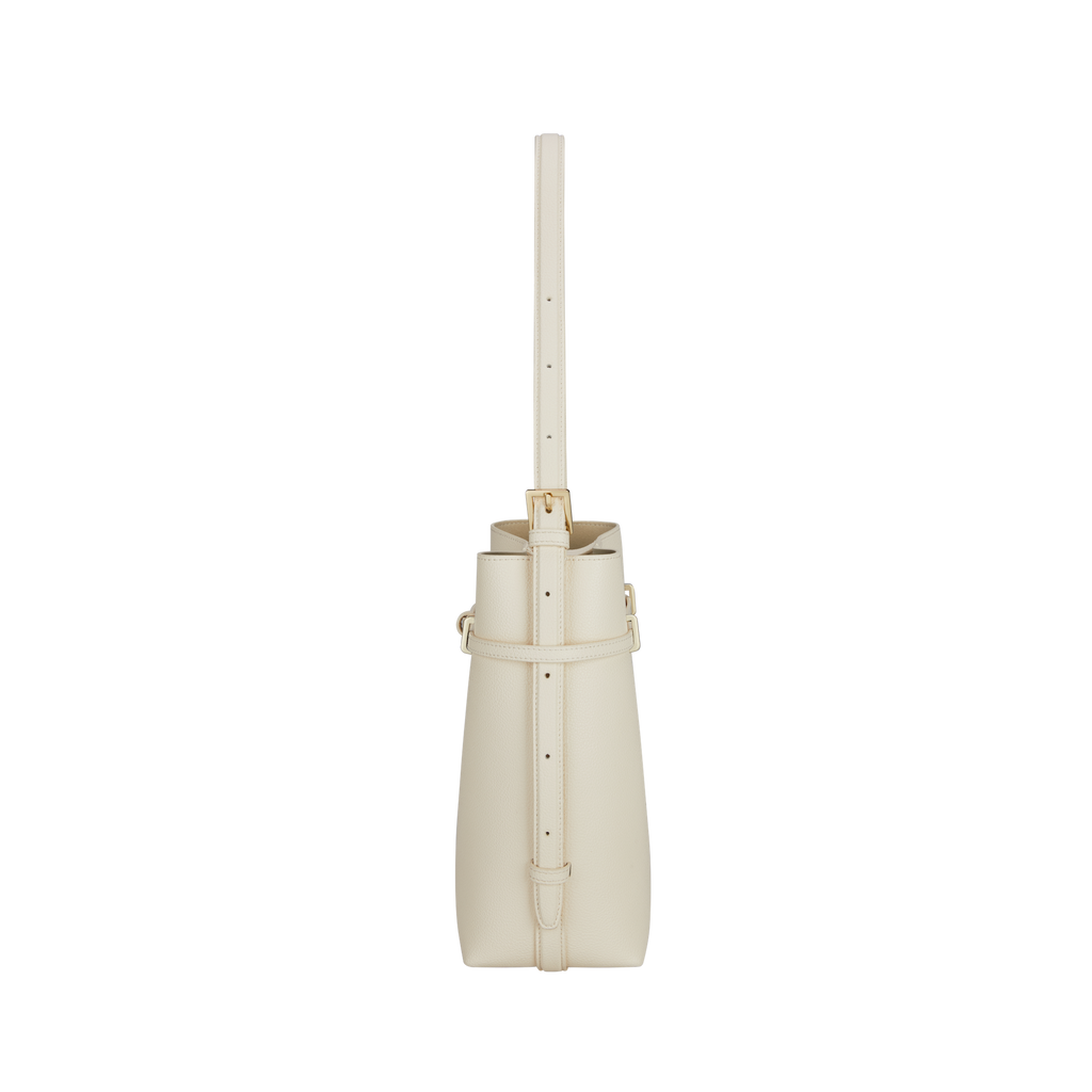 Small Ivory Belted Tote Bag (Final Sale)