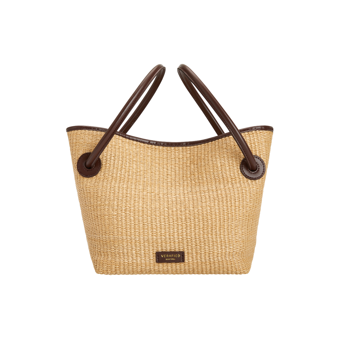 Leather-trimmed Raffia Bucket Bag (Final Sale)