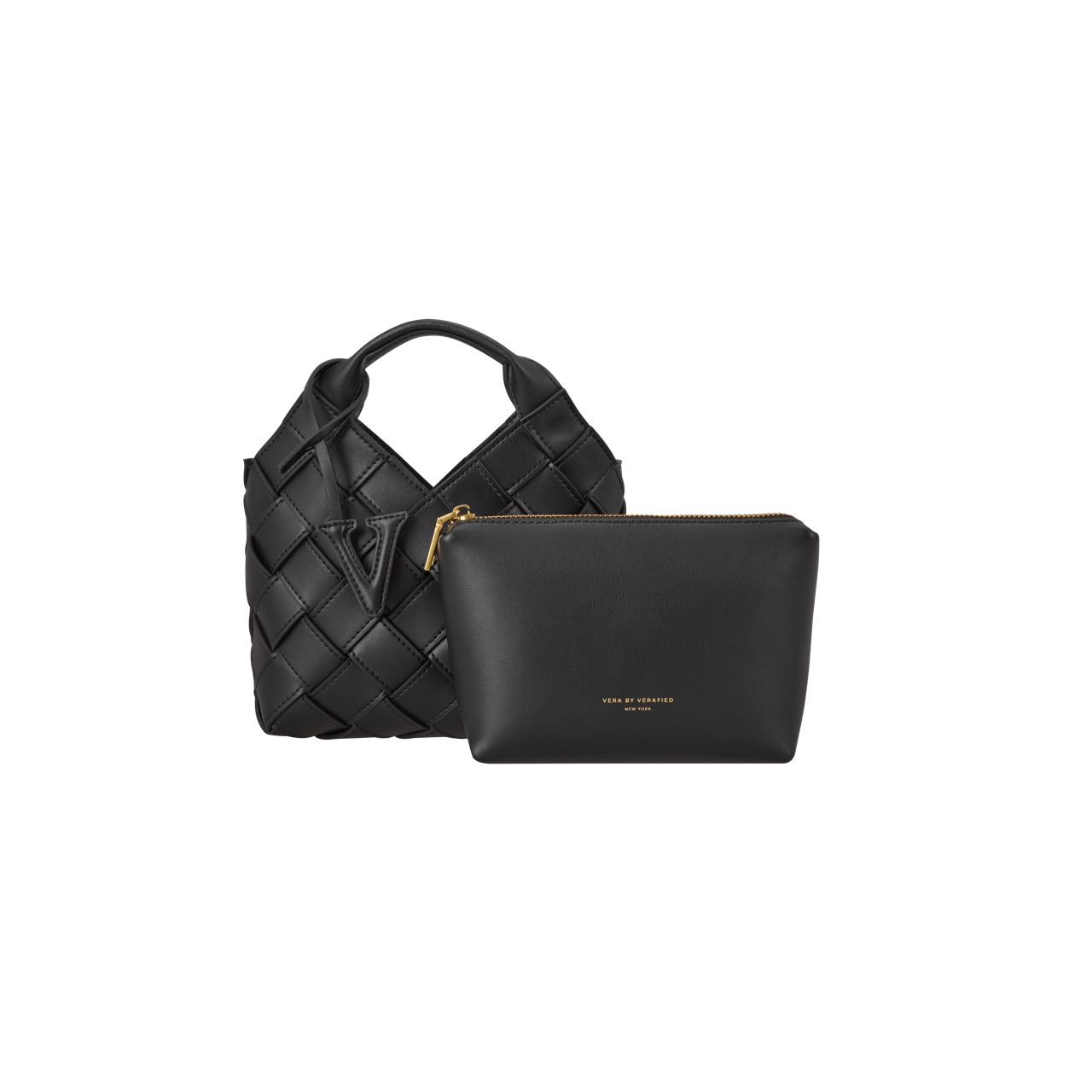 Black Woven Basket Bag