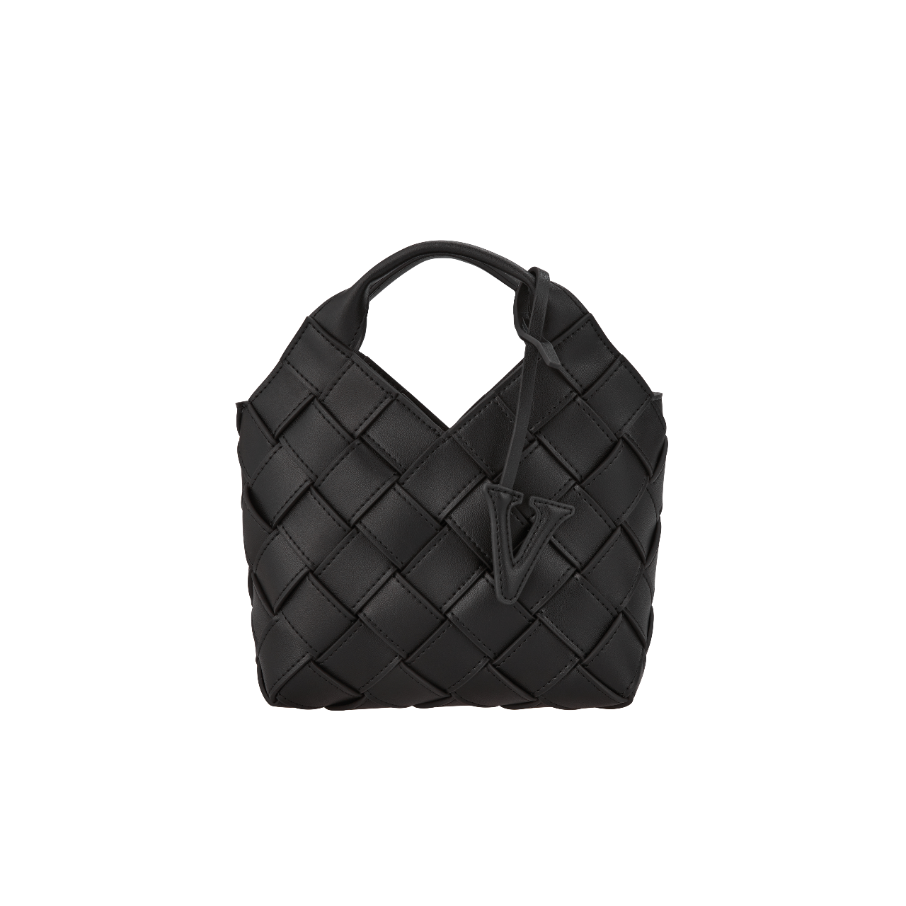 Black Woven Basket Bag