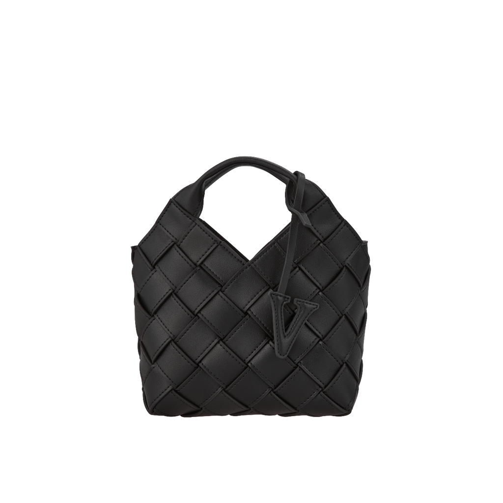 Black Woven Basket Bag
